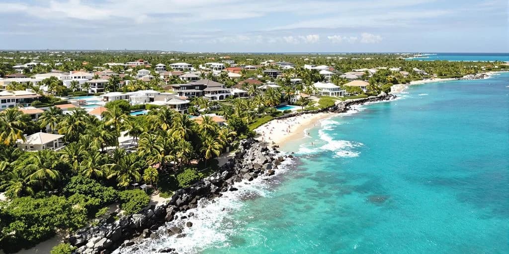 Coastal community beach at 12,000 Sq Ft Cabo Villas With Private Beach Access (Real Prices Inside) aerial view, with ocean