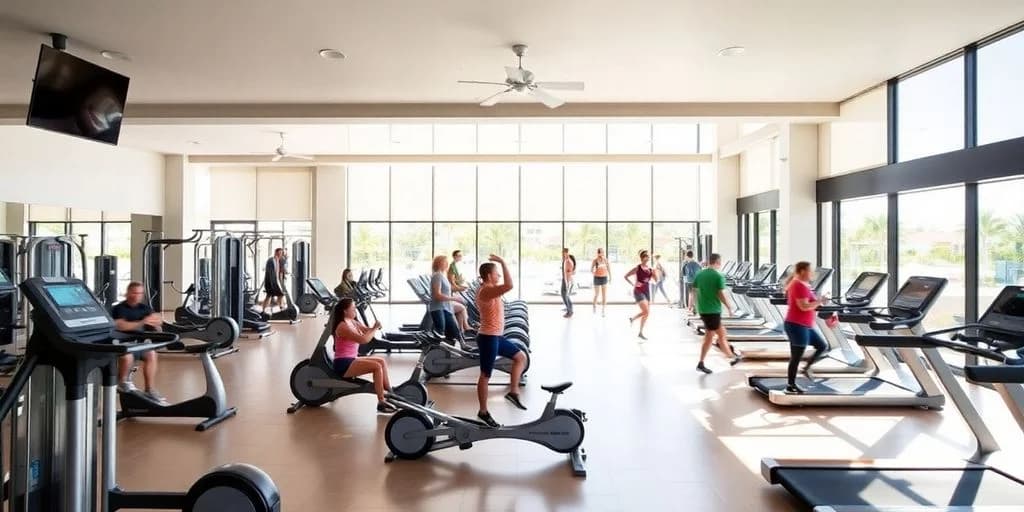 Indoor gym at Best Gyms in Los Cabos: Day Pass Options & Prices people exercising on machines