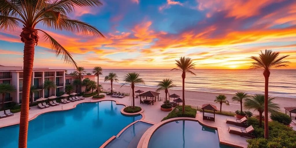 Resort pool at Best Resorts in Cabo San LucasYou Won't Believe #5! with beach and ocean, at sunset