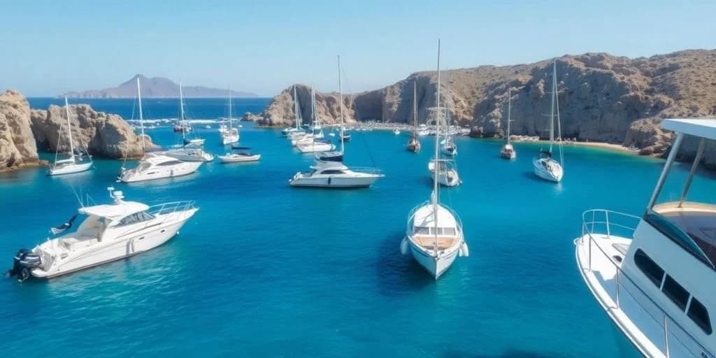 Boats anchored 1 at Boat Insurance in Cabo: Company Comparison in clear blue water