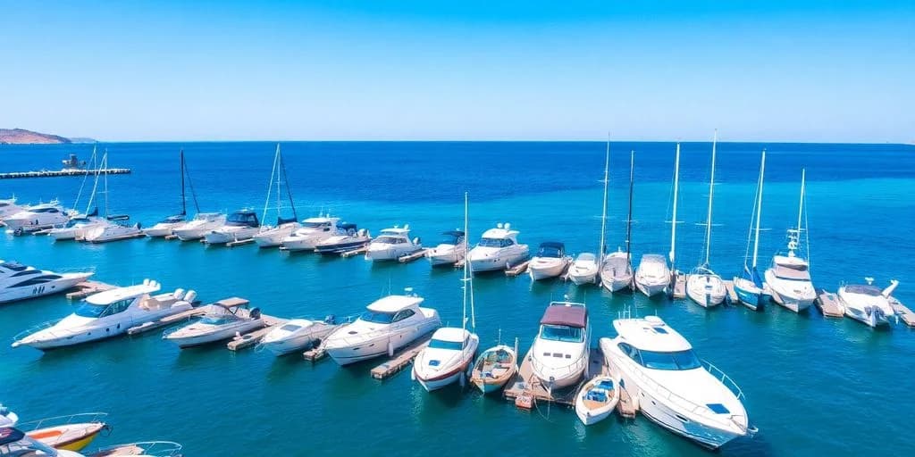 Marina aerial at Boat Storage Options in Cabo: Price Guide with many boats docked