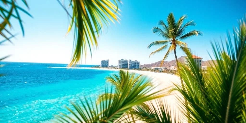Beach resort at Cabo Activities Guide: What You Need to Know through palm fronds