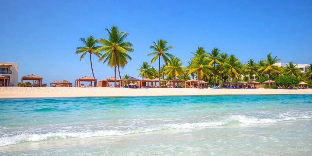 Beach cabanas at Cabo All Inclusive Real Reviews: What You Need to Know with palm trees, clear ocean