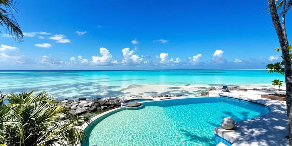Infinity pool at Cabo Beachfront Villas Starting at $2,000/Night (Cheaper Than Hotels) with hot tub, clear blue ocean