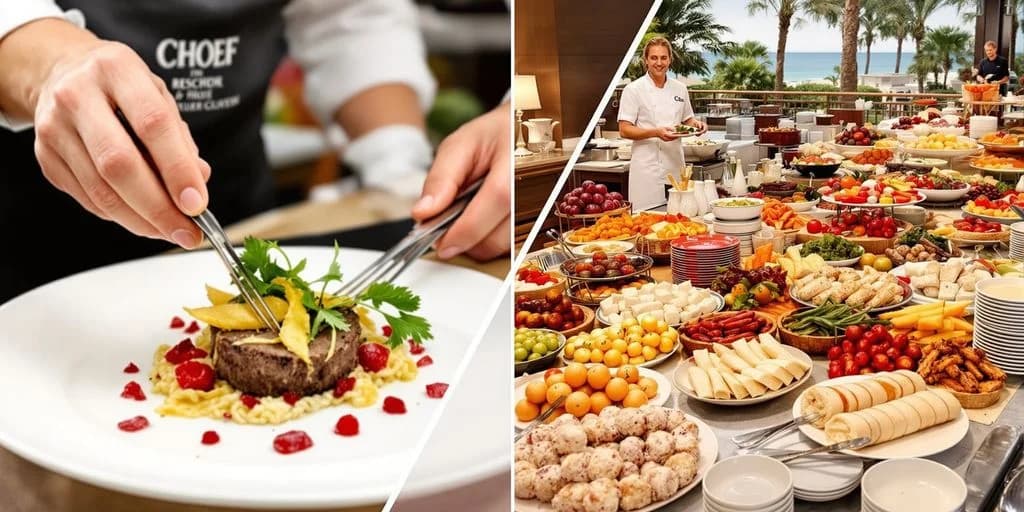 Buffet spread at Cabo Chef Service: 3 Meals/Day vs Resort Dining Costs with chef and plated food