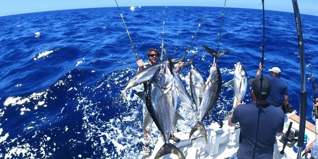 Sport fishing at Cabo Fishing Charters Where 12,000+ Fish Are Caught Annually man holding multiple fish