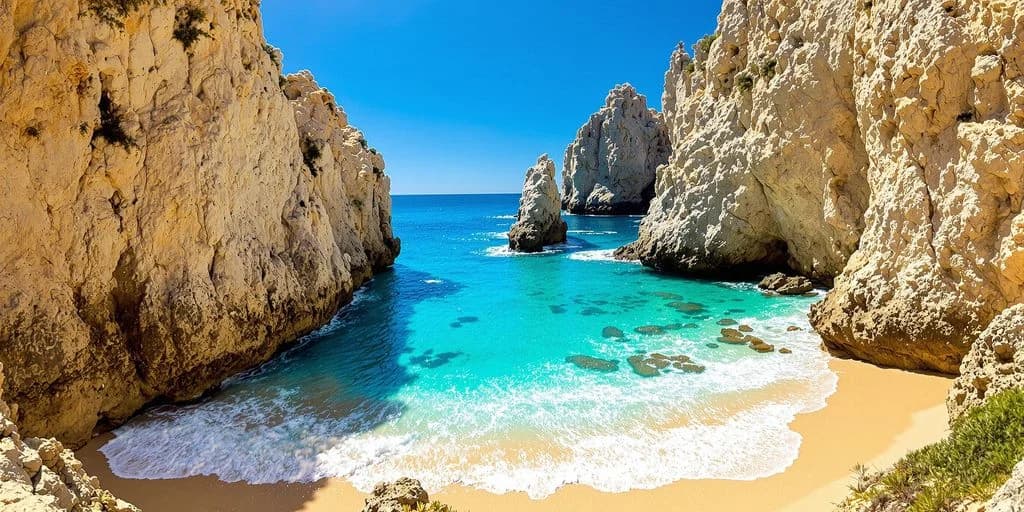 Rocky cove at Cabo Mexico Hidden Gems: What You Need to Know clear turquoise water, sandy beach