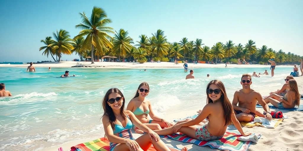 Women on beach at Cabo Mexico Locals Recommend: What You Need to Know smiling, palm trees, clear water