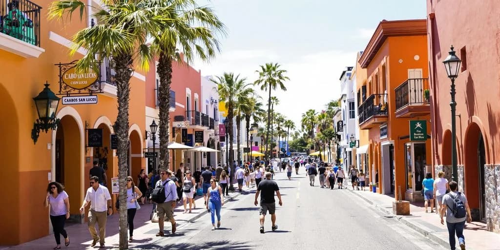 Town street at Cabo Mexico Near Downtown: What You Need to Know with pedestrians, colorful buildings