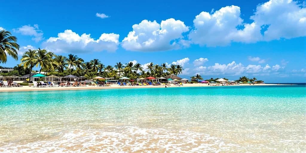 Tropical beach at Cabo Mexico Ranked: What You Need to Know clear water, palm trees, beach chairs