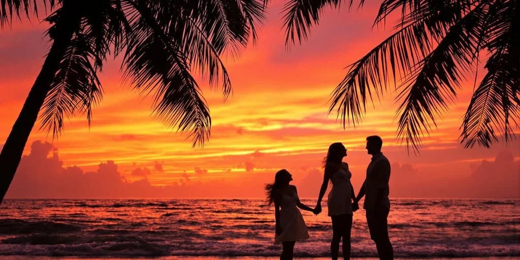 Beach silhouettes at Cabo Mexico You'Ll Regret Missing: What You Need to Know two women at sunset with palm trees