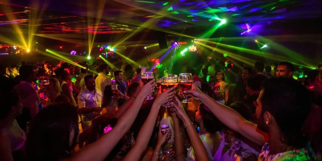 Party toast at Cabo Nightlife Packages With Transportation & No Cover Charges hands holding drinks in a club