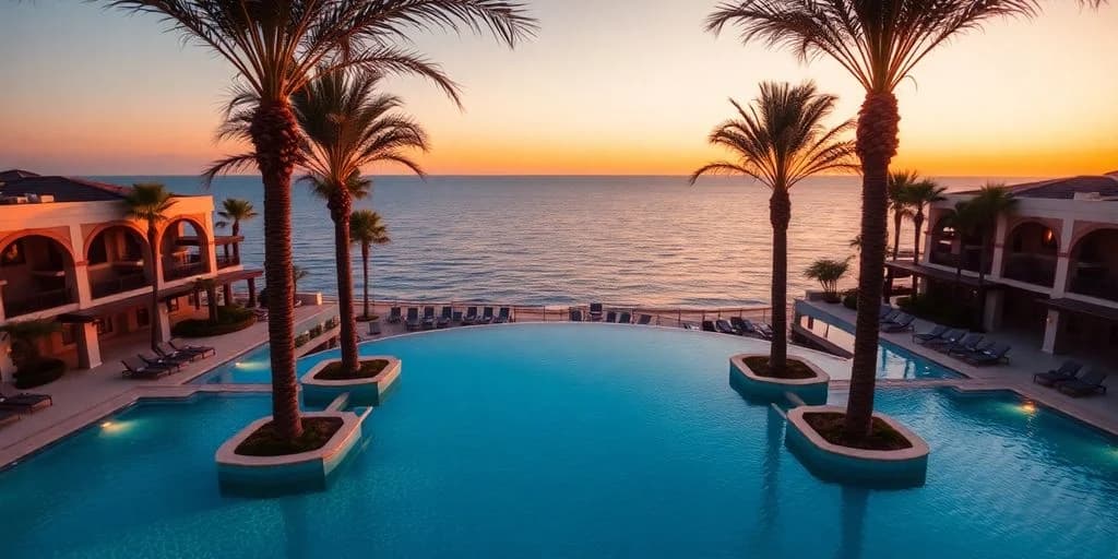 Infinity pool at Cabo Resort Reviewed: What You Need to Know at sunset, with ocean beyond