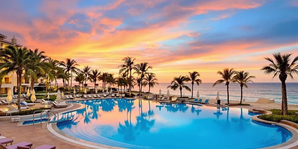 Resort pool at Cabo Resort Top 10 List: What You Need to Know at sunset, with ocean beyond