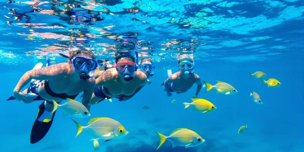 Snorkeling group at Cabo Snorkeling With Kids: What You Need to Know with yellow tropical fish