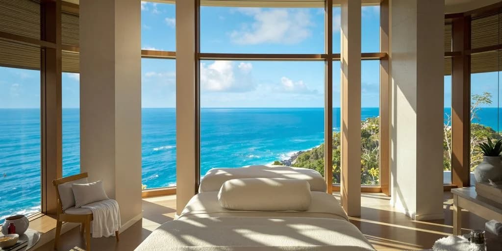 Spa treatment room at Cabo Spa Services With Ocean Views Included (No Extra Cost) with ocean view, bright light