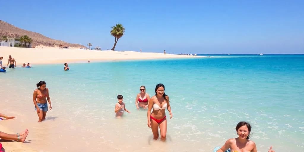 Women in ocean at Cabo Tour On A Budget: What You Need to Know white sand beach, palm tree