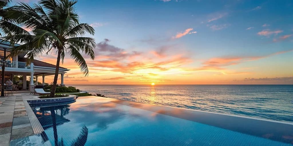 Infinity pool at Cabo Villa Guide: What You Need to Know at sunset, with ocean