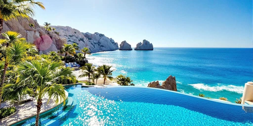 Infinity pool at Cabo Villa Itinerary: What You Need to Know with ocean and rock formations