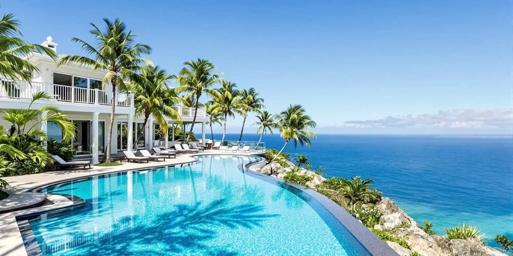 Infinity pool at Cabo Villa Real Reviews: What You Need to Know with palm trees, ocean view