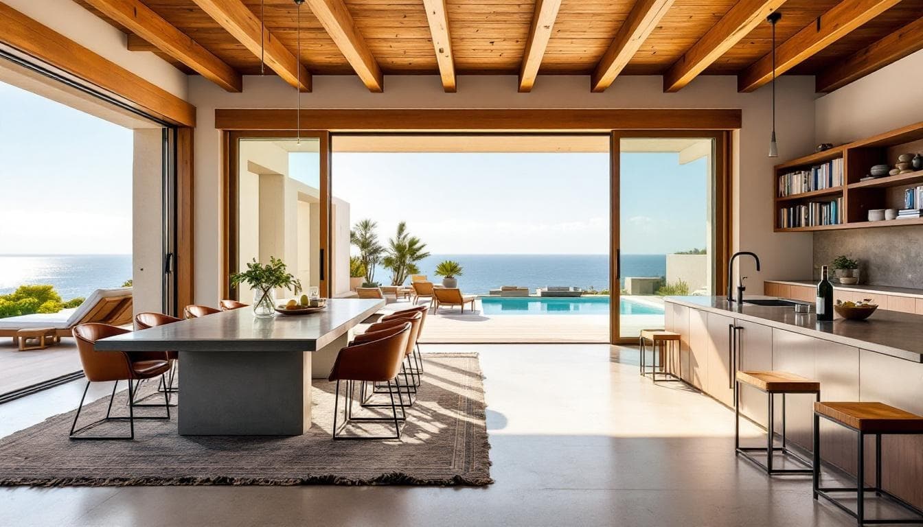 Open living area at Unlocking True Indulgence: The Unforgettable Experience of Cabo Villas With Private Chefs with ocean