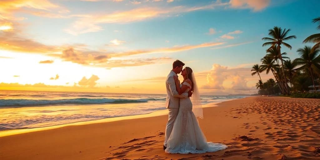 Wedding couple at Cabo Wedding On A Budget: What You Need to Know embracing on beach at sunset