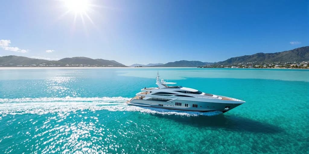 Large yacht at Cabo Yacht Rentals Starting at $175/Hour That Include Everything on turquoise water, making wake