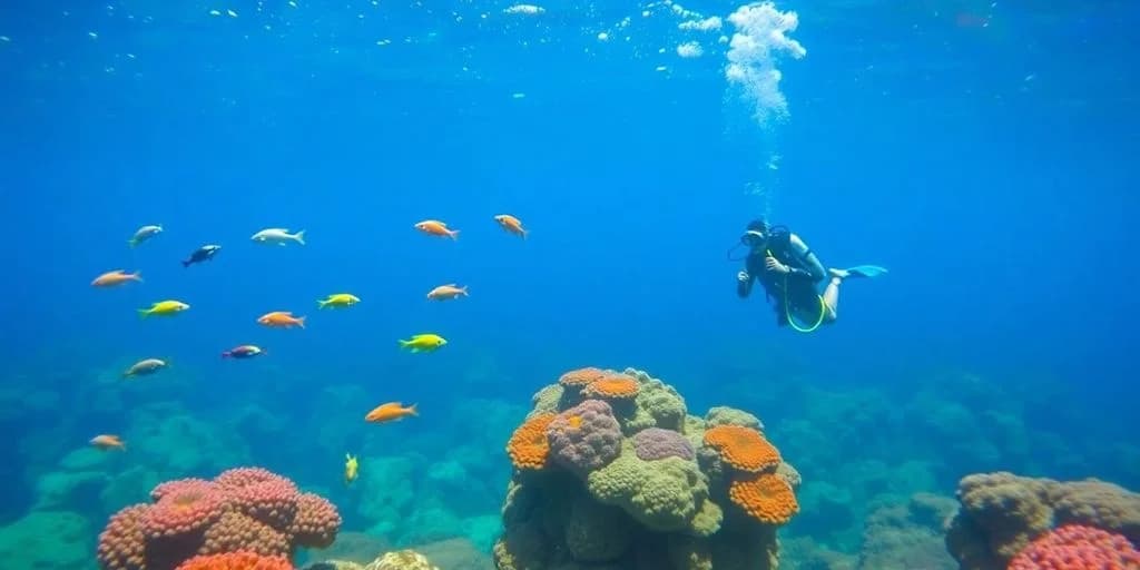 Underwater diving at Cost of Getting Dive Certified in Los Cabos diver, colorful fish, coral