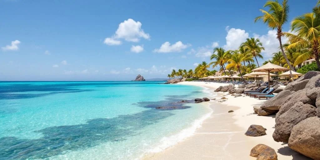 Tropical beach 2 at Discover Esperanza Cabo, a Haven of Luxury and Relaxation with clear blue water