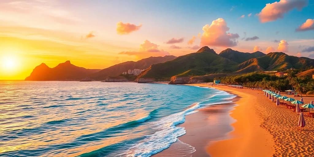 Beach coastline 2 at Discover San Cabos Mexico's Hidden Treasures! at sunset with waves