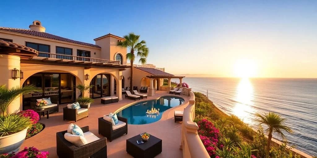 Luxury villa pool at Discover Your Dream Cabo Villa: Unforgettable Luxury Awaits in Cabo San Lucas at sunset with ocean view