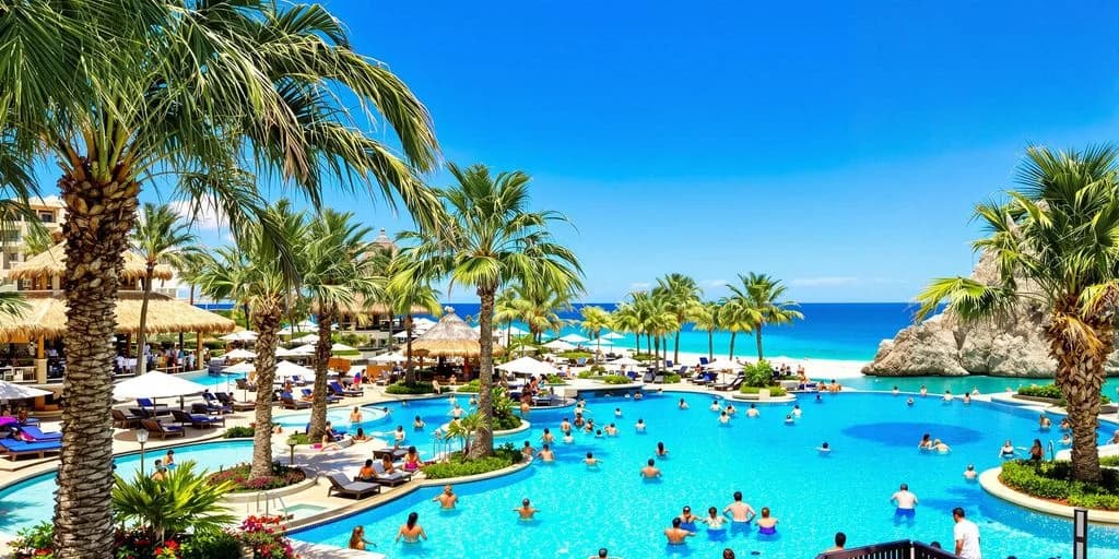 Resort pool at Everything you need to know about all inclusive resorts in cabo st lucas (Updated for 2026) with many people