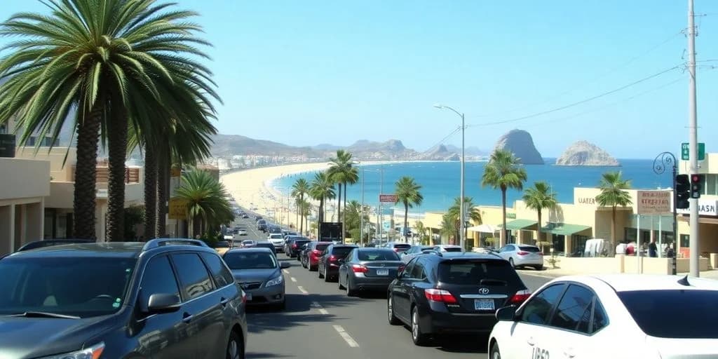 Coastal road at Is Uber Safe in Cabo? An Honest Guide from a Local Expat with cars, beach beyond