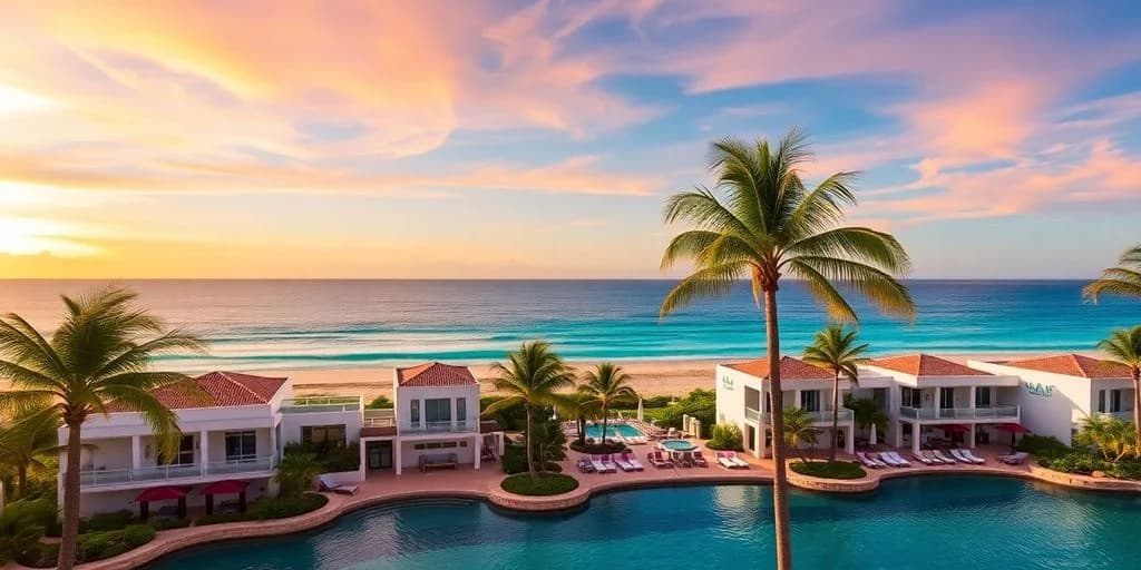 Coastal resort 1 at Le Blanc Cabo San Lucas: ¡El lujo te espera! at sunset, ocean in background