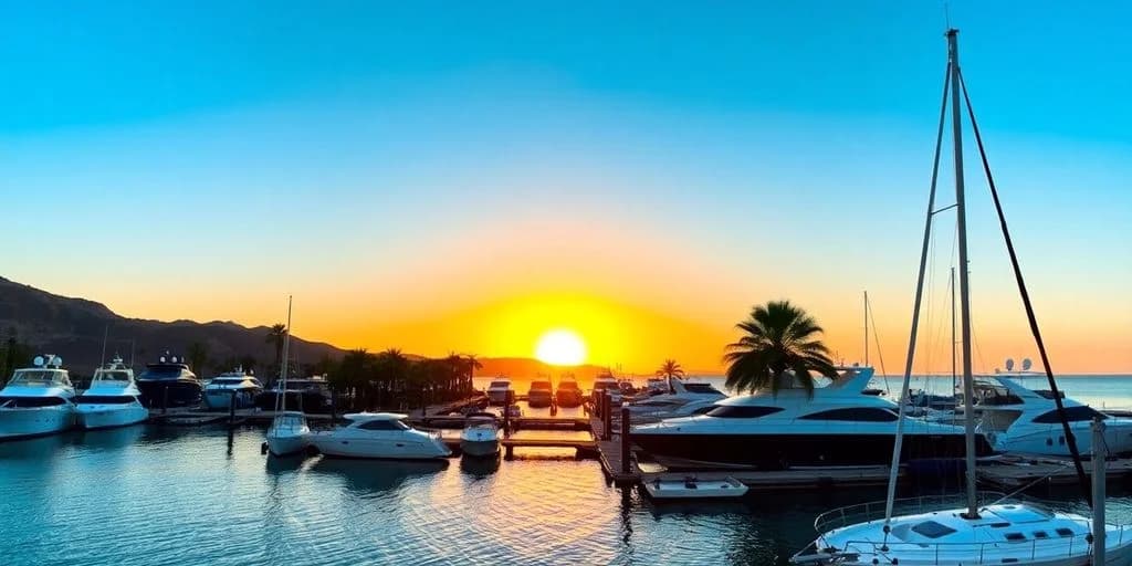 Marina sunset 2 at Marina Security in Cabo: What to Expect at sunset, calm water