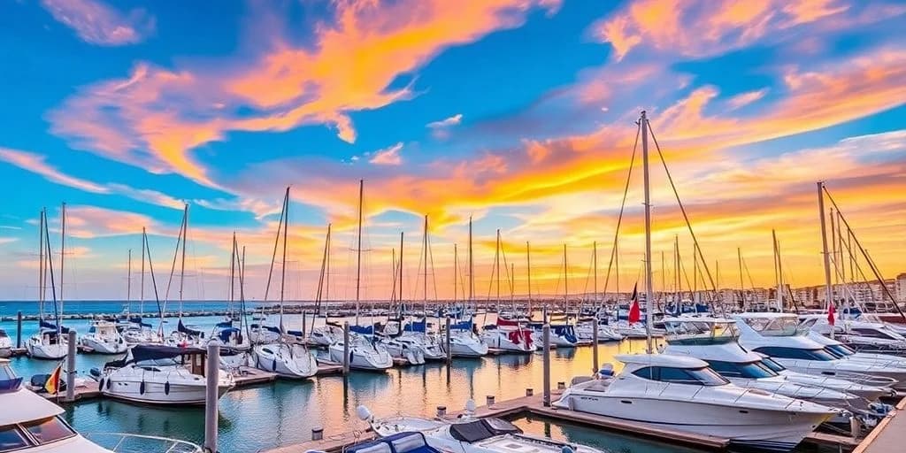 Marina sailboats sunset at Marina Services in Los Cabos: Price Guide at sunset, vibrant sky