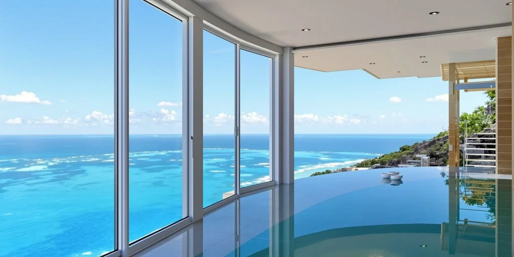 Ocean view room at Pre-Construction Cabo Properties With 30% Developer Discounts with large windows