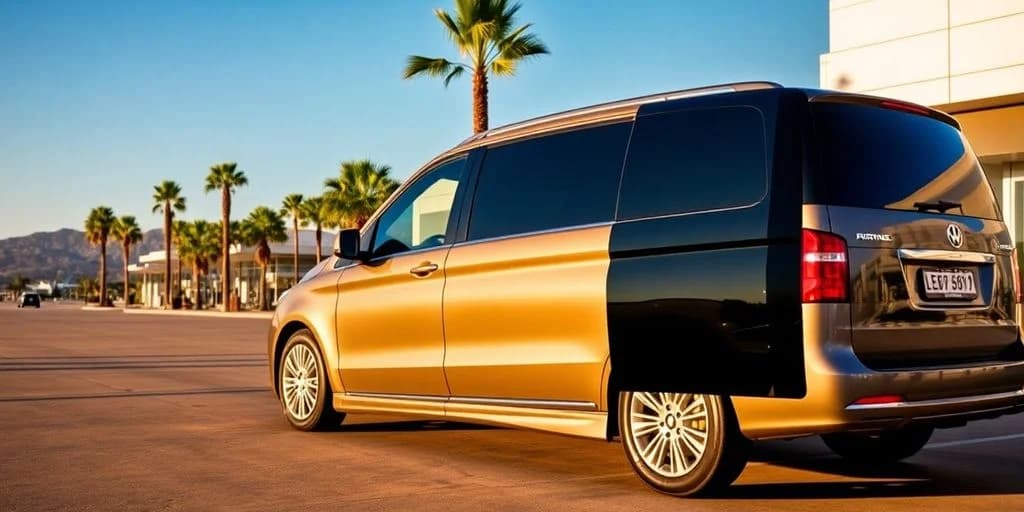 Luxury van at Private Airport Transfer Options in Los Cabos gold and black exterior