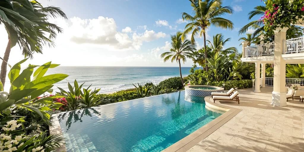 Infinity pool at Private Cabo Wedding Venues vs Resort Package Comparison with ocean view, palm trees