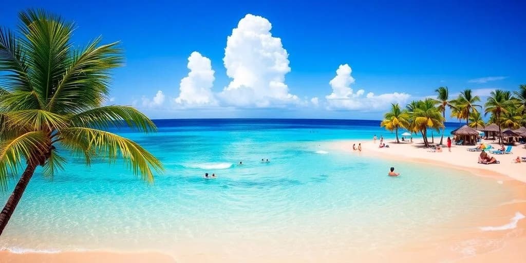 Ocean swimming at Royal Solaris Los Cabos: All-Inclusive Awesomeness! with white sand beach, blue sky