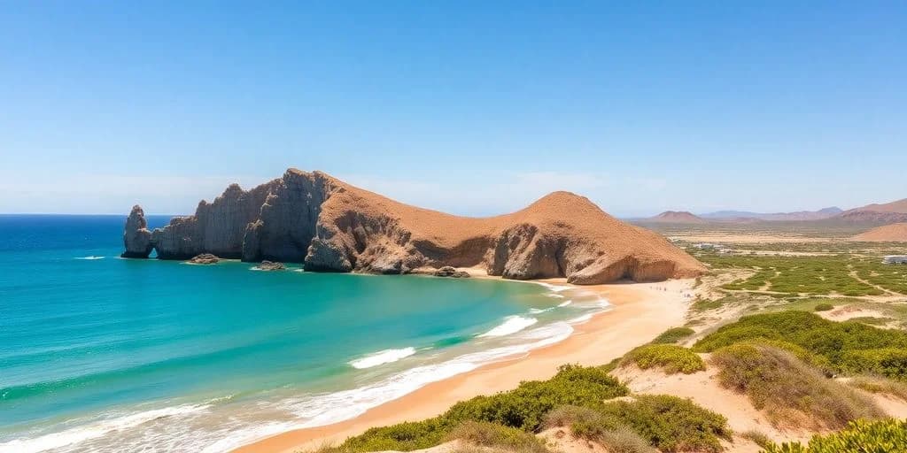 Beach cove at San Jose Del Cabo Reviewed: What You Need to Know with rock formations, clear sky