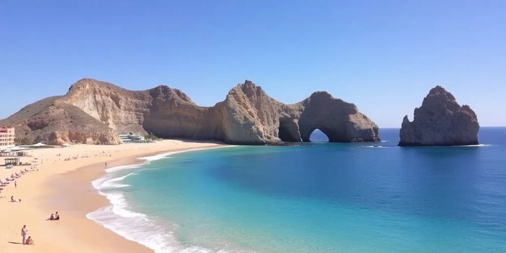 Rock arch at The Best Beaches in Cabo San Lucas for 2026 on a beach, with clear water