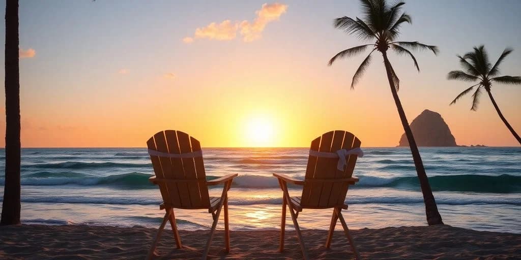 Beach chairs at The Best Romantic Getaways in Cabo San Lucas for 2026 at sunset facing the ocean