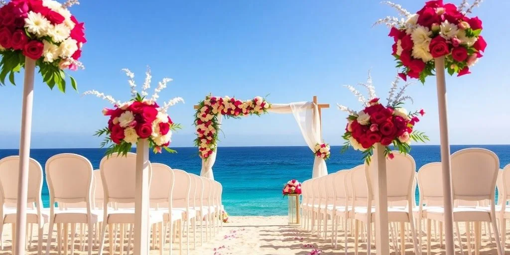Beach wedding arch at The Best Wedding Planners in Cabo San Lucas for 2026 with ocean in background
