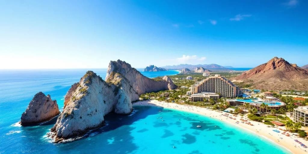 Coastal resort at The Ultimate List of Best Resorts in Cabo San Lucas aerial view, beach, ocean, mountains