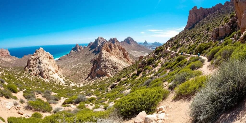 Desert mountains at Top Hiking Trails Around Cabo with sparse green bushes