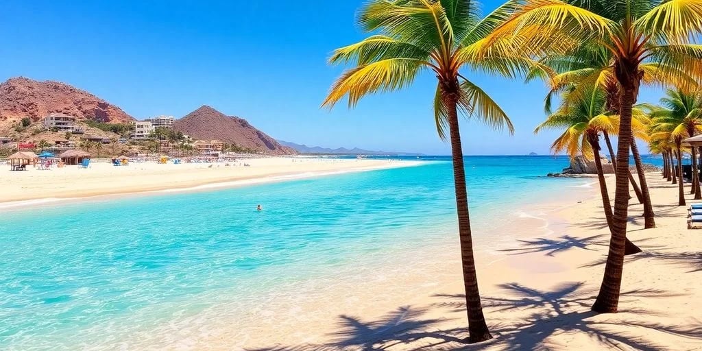 Tropical beach at Top-Rated Best Time To Visit in Los Cabos for 2026 with palm tree, clear sky