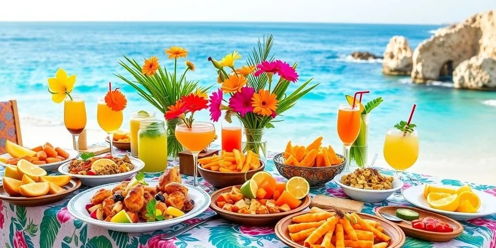 Beachside dining at Top-Rated Brunch Locations in Los Cabos for 2026 with flowers, ocean background