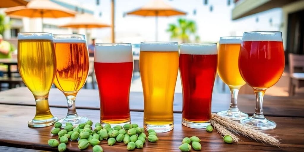 Craft beers at Top-Rated Local Breweries in Los Cabos for 2026 three glasses, with green pods