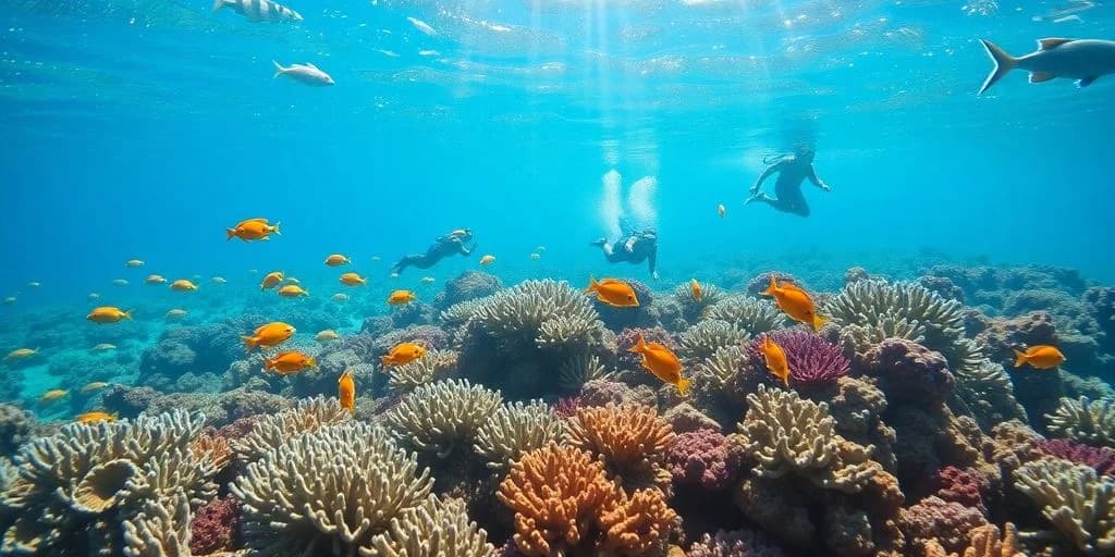 Underwater snorkeling at Top-Rated Snorkeling Spots in Los Cabos for 2026 with coral reef, many fish